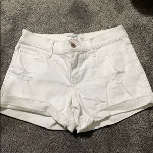 Abercrombie Kids white jean shorts